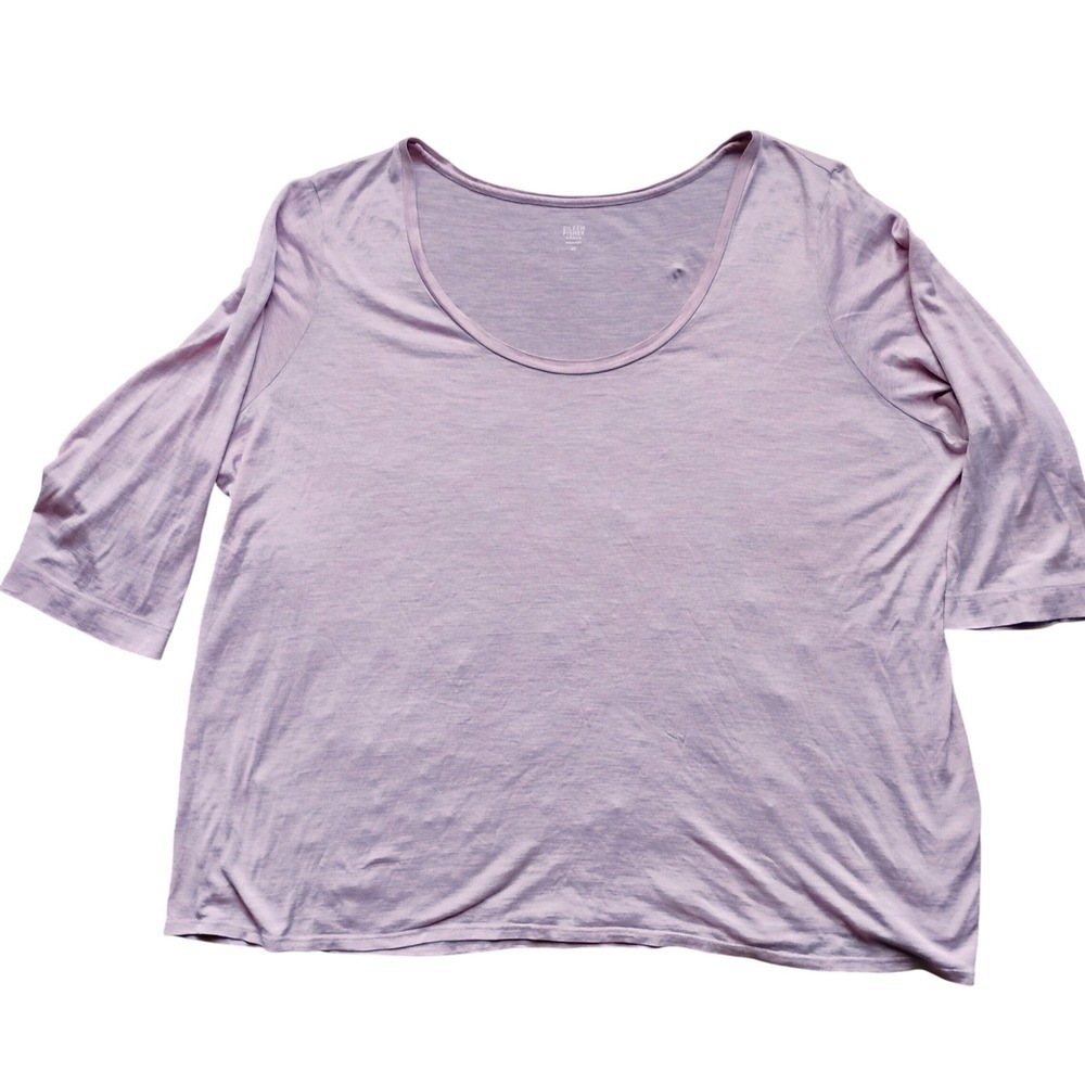 New Eileen Fisher Long Sleeve Scoop Neck  3X Lavender Silk Blend
